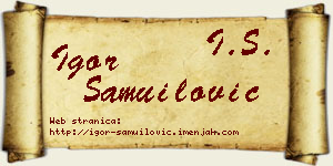 Igor Samuilović vizit kartica